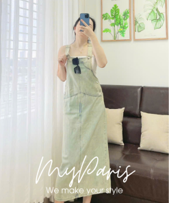 Set yếm jeans phối áo quây chính hãng MYPARIS