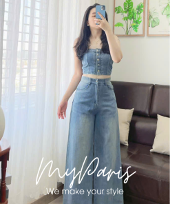 Set jeans áo cúp ngực và quần sang trọng chính hãng MYPARIS