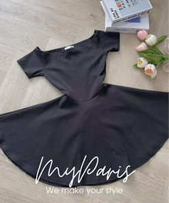 Đầm dáng ngắn chân váy xòe trơn chính hãng MYPARIS
