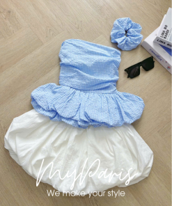 Set cup nhún bí xanh xương kèm quần chính hãng MYPARIS