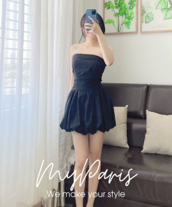Đầm đầm cup nhún hai dây trơn dáng bí chính hãng MYPARIS
