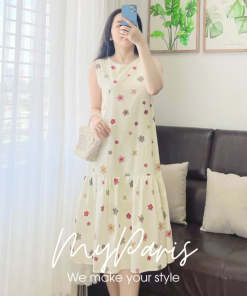 Đầm kate in hoa thêu đuôi cá chính hãng MYPARIS