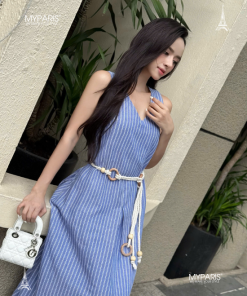 Đầm suông sát nách kate sọc phối dây đeo boho style chính hãng MYPARIS 5 DAM THIET KE MYPARIS 19