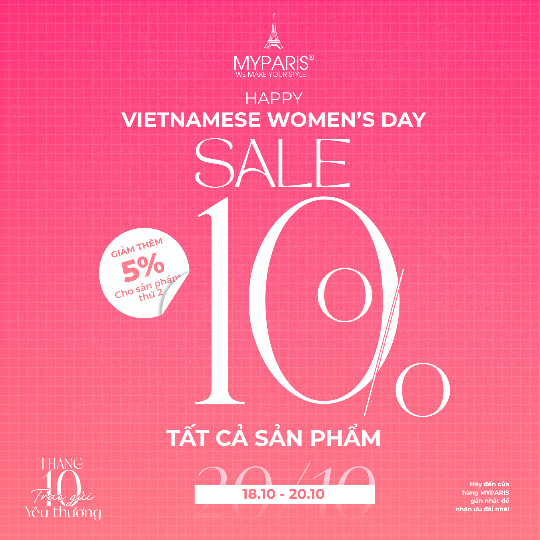 ĐẠI TIỆC SALE 20.10 CHO CÁC NÀNG 36 Hay den cua hang MYPARIS gan nhat de nhan uu dai nhe