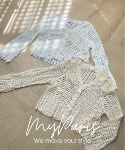 Áo cardigan ren lưới phối nút chính hãng MYPARIS