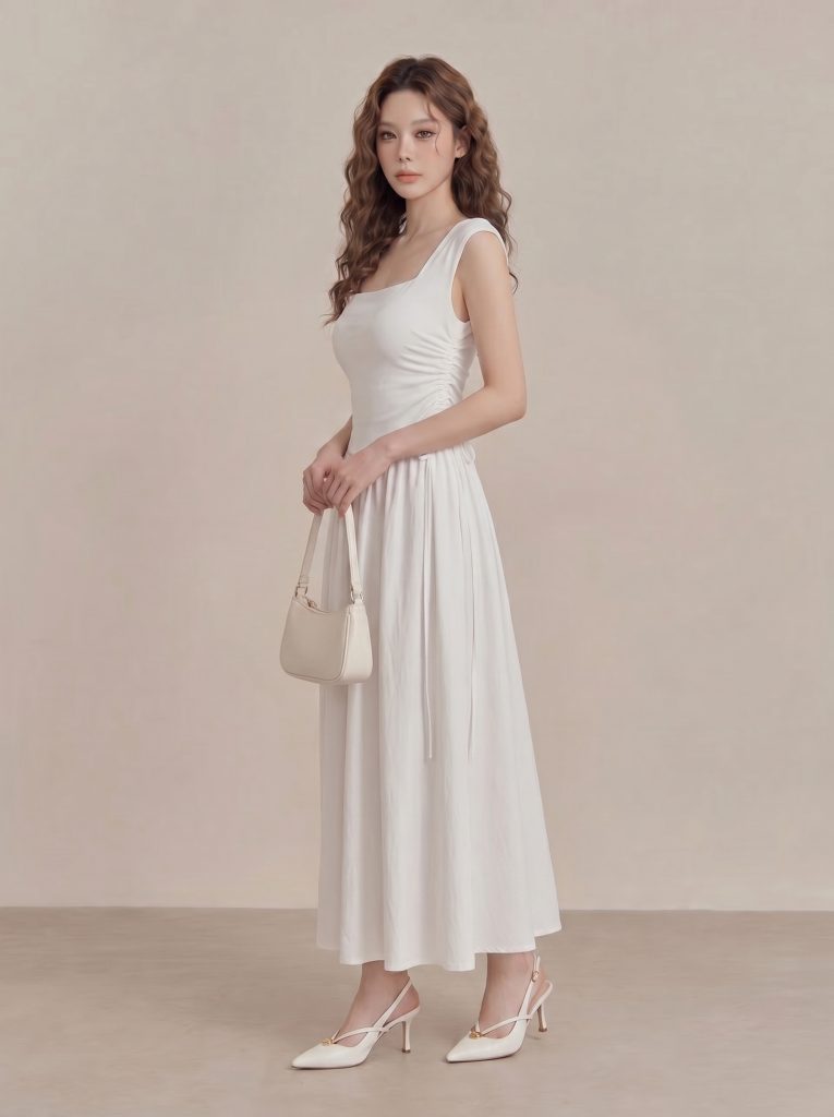 Đầm body thắt nơ nhún eo chính hãng MYPARIS